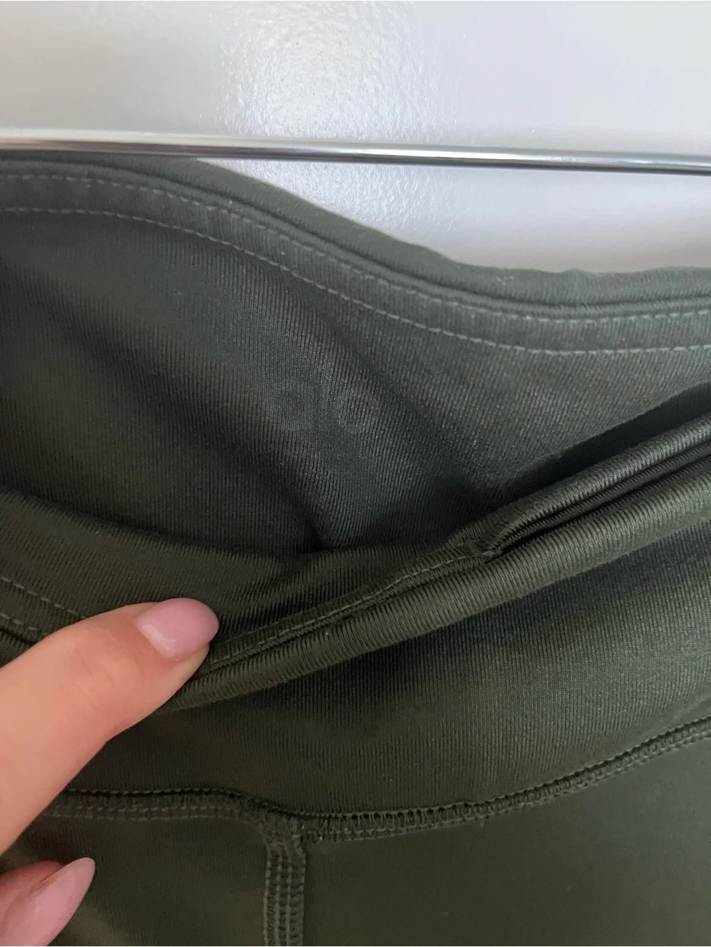 ALO Yoga Khaki Green High-Waist Ruched Leggings